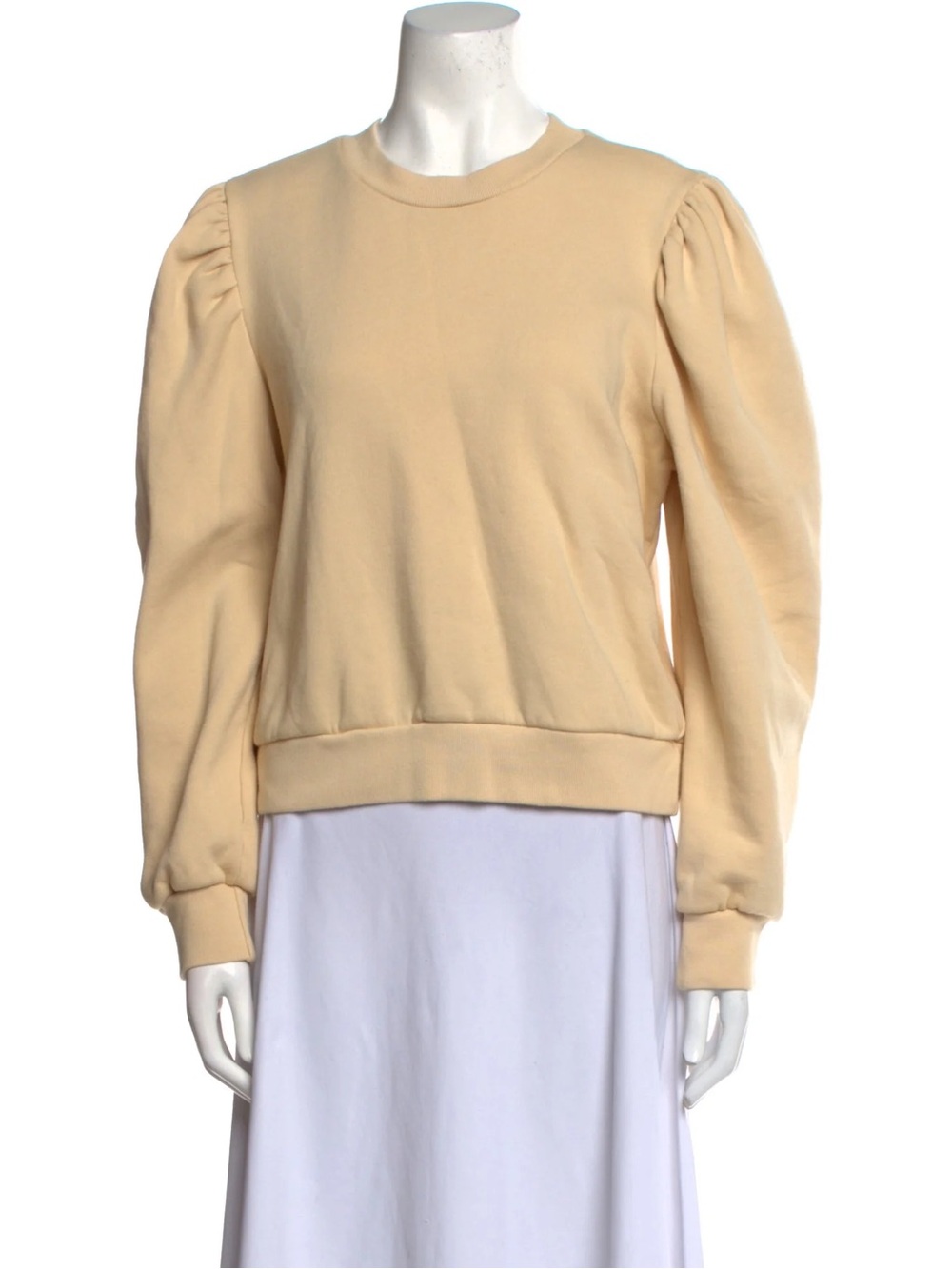 Loeffler Randall Puff-Sleeve Crewneck Sweatshirt. Size Medium